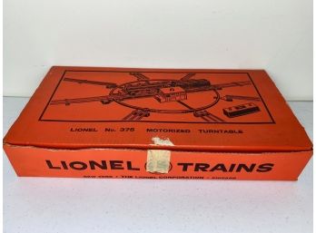 Lionel Postwar 375 Motorized Turntable - Original Orange/Red Box