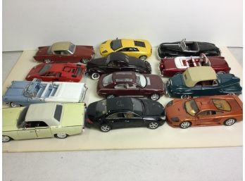 12 Various Makers And Models 1:18 Die Cast Previously Displa
