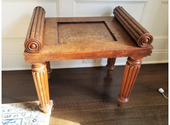 Antique Wood Seat Small Bench