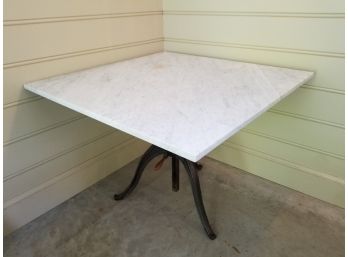 Cast Iron Base Adjustable Height Pastry Dough Table With Square White Marble Top