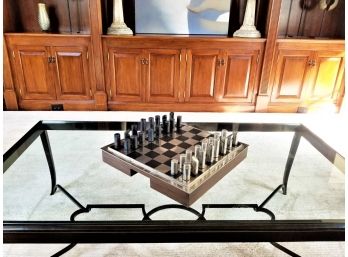 Ralph Lauren Sutton Chess Set - With Nickel & Carbon Plated Game Pieces