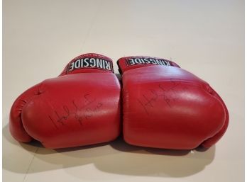 Evander Holyfield 4:13 Autographed Ringside Red Boxing Gloves