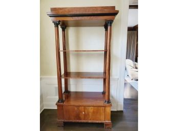 Antique Etagere In Biedermeier Style Shelving Unit With Drawer - Including Original Key