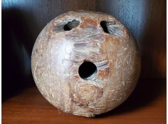 Fantastic Antique Primitive Wood Bowling Ball Circa Late 1800s