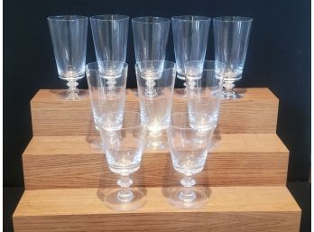 Ten Assorted Vintage Heisey Crystolite Water / Wine Glass Stems