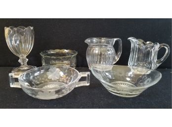 Vintage Glassware Including Four Heisey Pieces