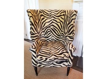 Beautiful Victoria Hagan Home Zebra Print Wing Chair #2