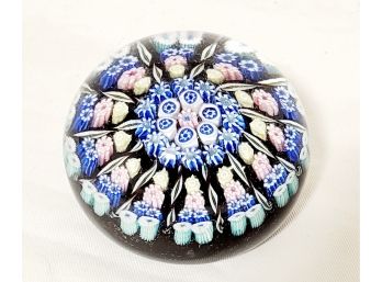 Vintage Perthshire Paperweights Scotland Colorful Glass Millefiore 12 Spoke Radial Paperweight
