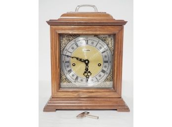 Vintage Linden Mantle Clock With Cuckoo Clock Mfg 340-020 Movement West Germany With Key