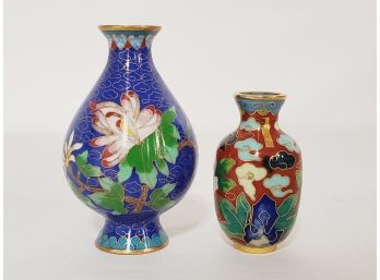 Two Chinese Brass Cloisonne Miniature Vases (Lot 4)
