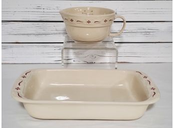 Longaberger Woven Traditions 3 Cup Measuring Cup & Oblong Baking Dish