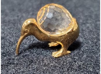A Cute Swarovski Crystal & 18K Plated Gold Sandpiper Miniature Figurine