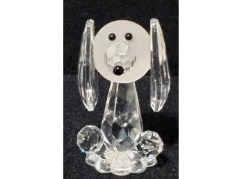 Vintage Sklarny Bydvoz Bohemia Crystal Snoopy Dog Figurine