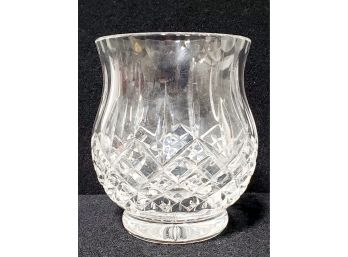Pretty Substantial Cut Crystal Hurricane Holder Vase