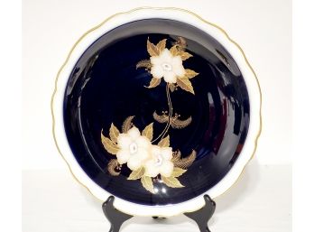 Vintage Weimar Carmen Cobalt Blue & Gold Porcelain Plate - Made In Germany USSR Occupied