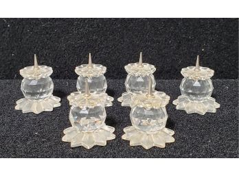 Set Of Six Vintage Swarovski Crystal Taper Candlestick Holders