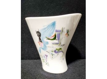 Vintage Mid Century Modern Rosenthal Porcelain Abstract Flower Vase, By Bele Bachem