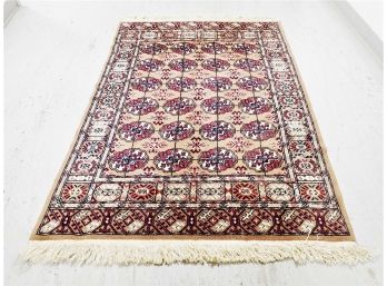 Vintage Bokhara 100 Percent Wool Fringed Oriental Area Rug 47' X 75' - Made In Japan