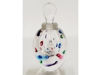 Vintage Roger Gandelman Signed Clear Perfume Bottle With Colorful Bubbles