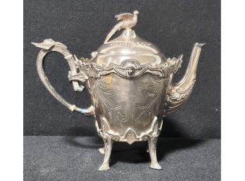 Antique Meriden Britannia 1880 Hollowware Silver Plate Tea Pot