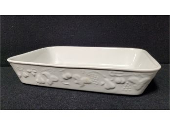 Crate & Barrel Baking Dish White Heavy Stoneware Made In Portugal 9x13