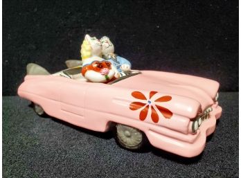 Villeroy & Boch Rosemarie Benedikt & Friends Pink Automobile & Cats Porcelain Figurine