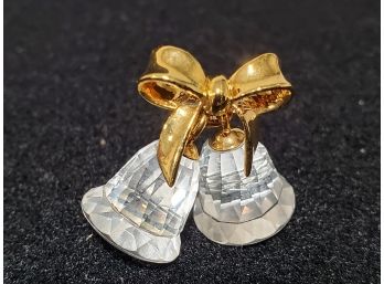 Swarovski Figurine Crystal Memories Bells 18k Gold Plate