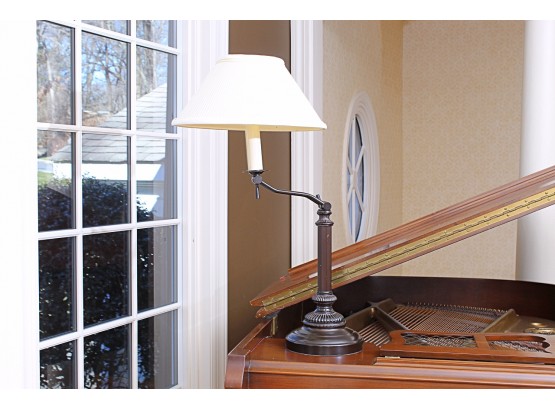 Adjustable Arm Table Lamp With Pleated Paper Shade