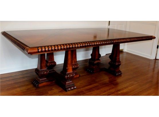 Fantastic Huge Ralph Lauren Marseilles Parquetry Dining Table With Two Extensions