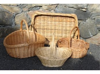 Four Large Wicker Baskets