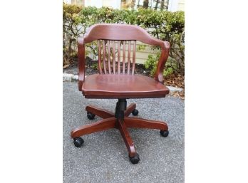 Slatted Barrel Back Office Desk Chair