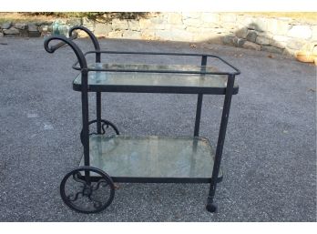 Iron & Glass Two Tier Serving Cart