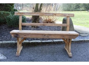 Distressed Pine Bench