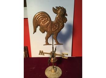Copper Rooster Weathervane Style Statue