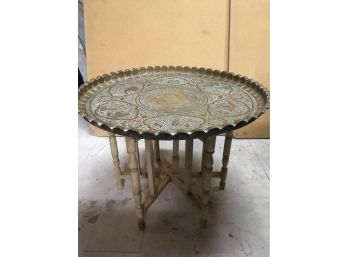 Beautiful Antique Ornate  Brass Top (tray ) Table