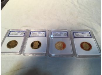 Four  Us Dollars Graded Proof 70