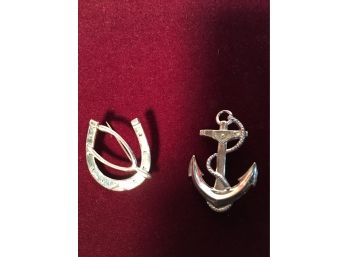 Two Antique Sterling Pins