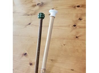 Pair Of Hand- Crafted Walking Sticks   E4