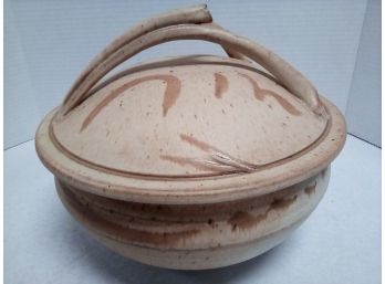 Beautiful Lidded Pottery In Woodsy Colors, Signed By Artist And Marked 5/81 On Bottom E2
