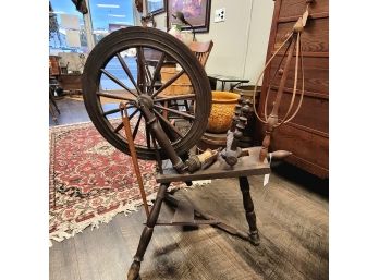 Antique All Wooden Spinning Wheel  SR