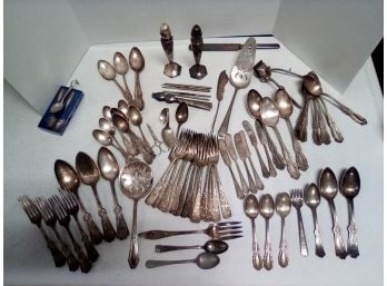 Mixed Silverplate - Rogers, Holmes & Edwards, Chas J. Dale, R&B, Among Utensils      E5