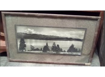 Framed Photograph Of Flathead Lake Mont. CVBK Back Wall
