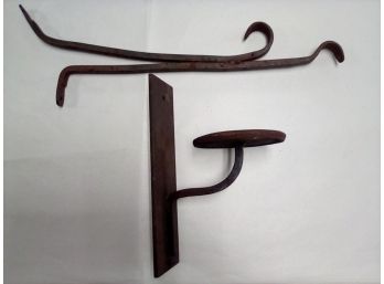 Two Vintage Iron Wall Pieces - Rustic Touches For That Special Wall - Indoors Or Out  E4