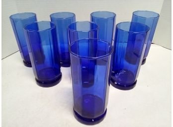 8 Beautiful Blue Drinking Glasses    B5