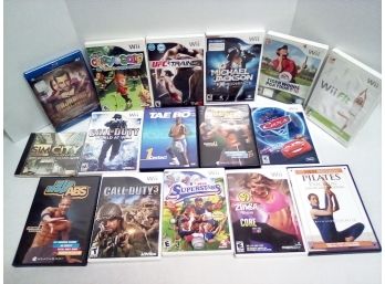 Entertain Yourself With 16 Items- Wii Games, Sim City 3000, Exercise DVDs, Blu-Ray Disc Movie A2.