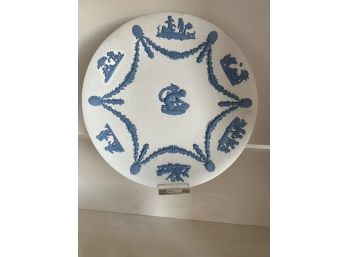 Wedgwood Jasperware, White With Blue Relief