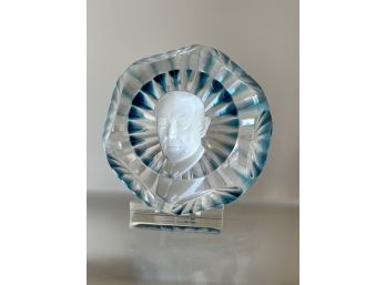 Baccarat Paperweight, Turquoise Blue, Woodrow Wilson