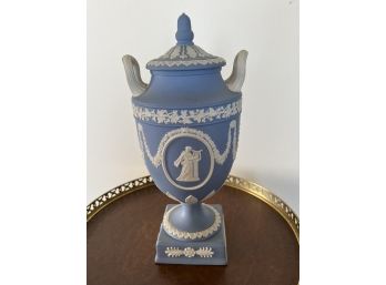 Wedgwood Jasperware, Two Handled Urn With Cover, 20th Century