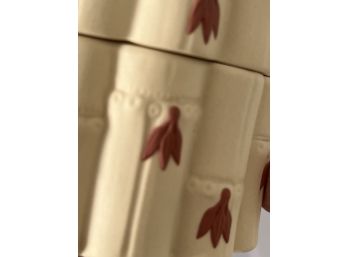 Wedgwood Crimson On Cane Jasperware, Covered Trinket Box, Excellent Condition