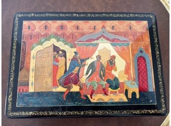Russian Lacquer Box, Hand Painted, Signed